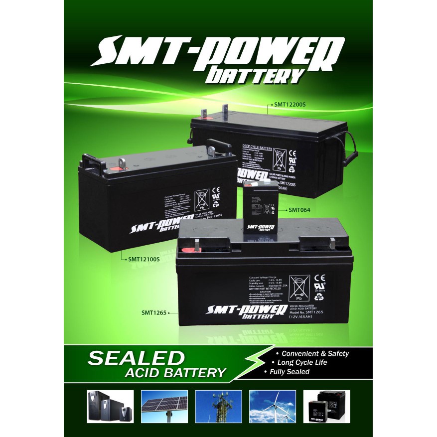 Battery Aki 12v 33ah SMT1233 VRLA Kering MF SLA Baterai UPS SMT-Power