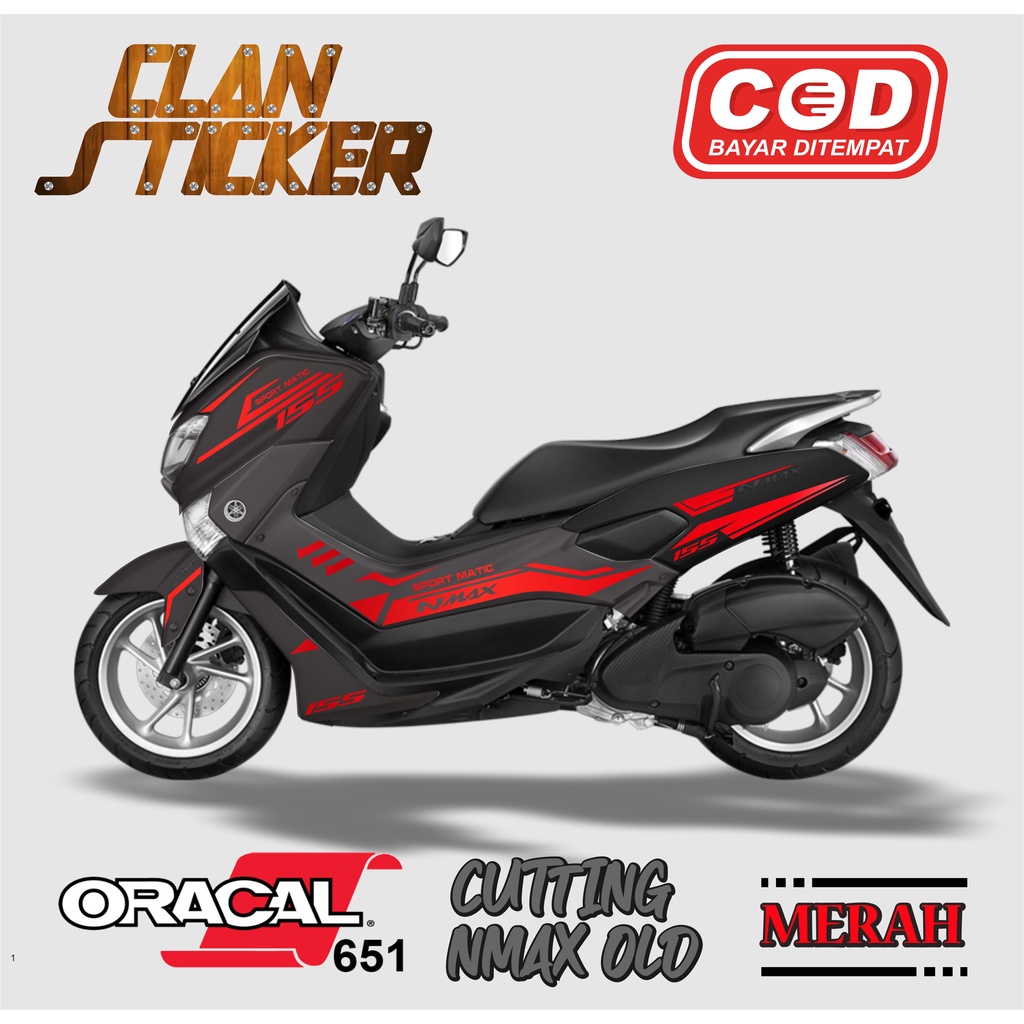 Cutting Sticker Yamaha Nmax 155 Old Stiker Striping 2015 - 2019 Lama Lis Body Strip 02 Aksesoris Mot