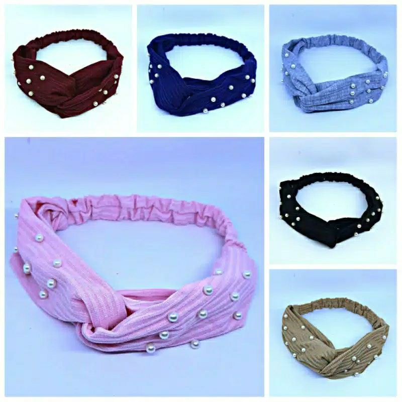 bandana mote korea isi 6 pcs campur warna