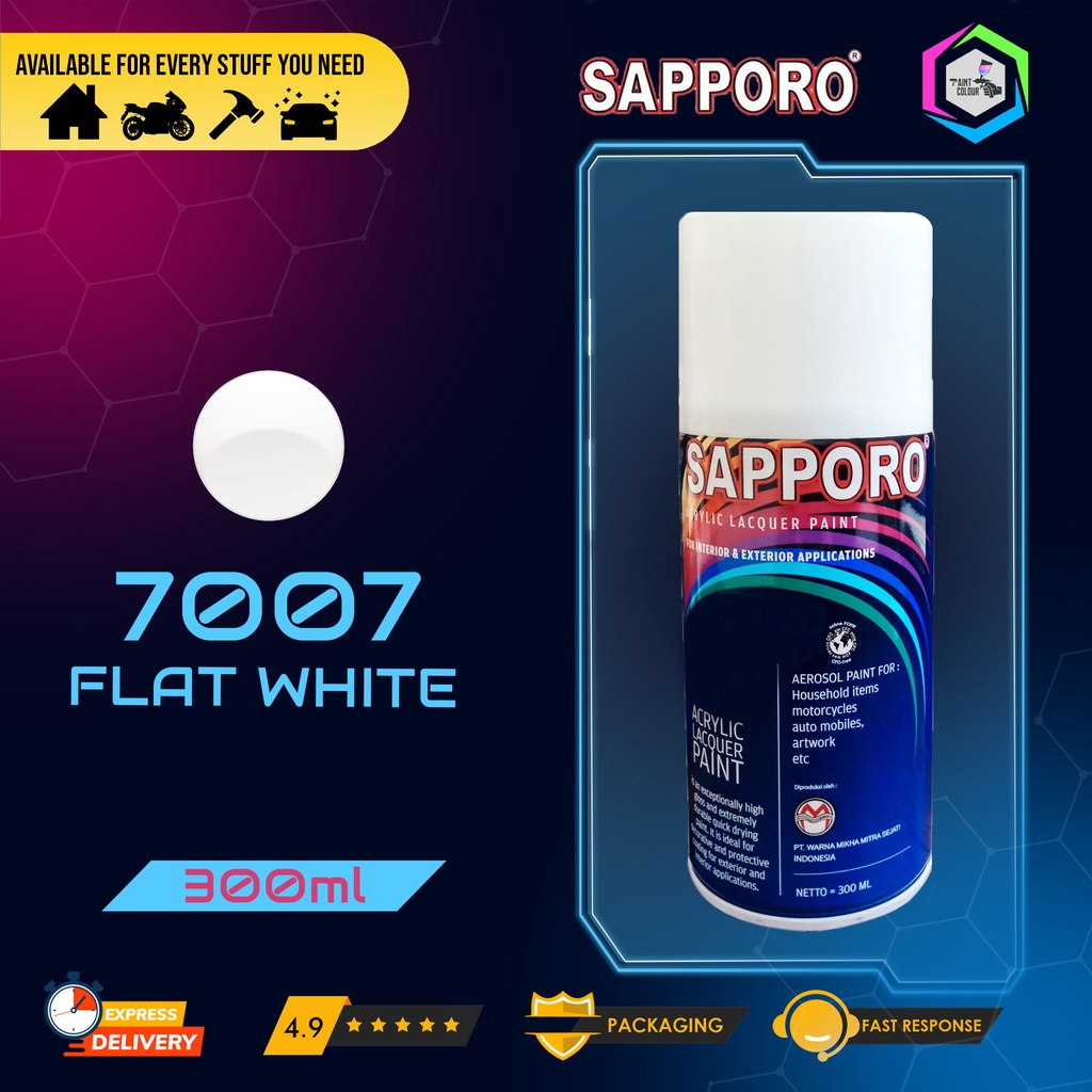 Cat Semprot SAPPORO Paint - 7007 SAPPORO SAPPORO FLAT WHITE*