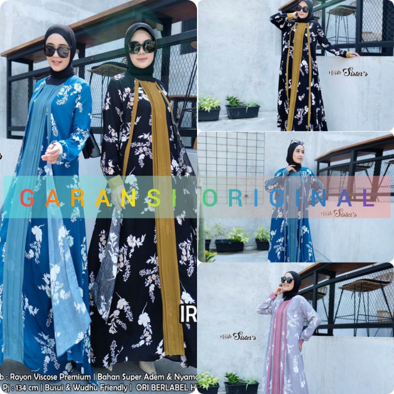DRESS SYARI GAMIS SYARI TERBARU MOTIF BUNGA BUSUI WUDHU FRIENDLY || IRMA DRESS BY HIJAB SISTER'S