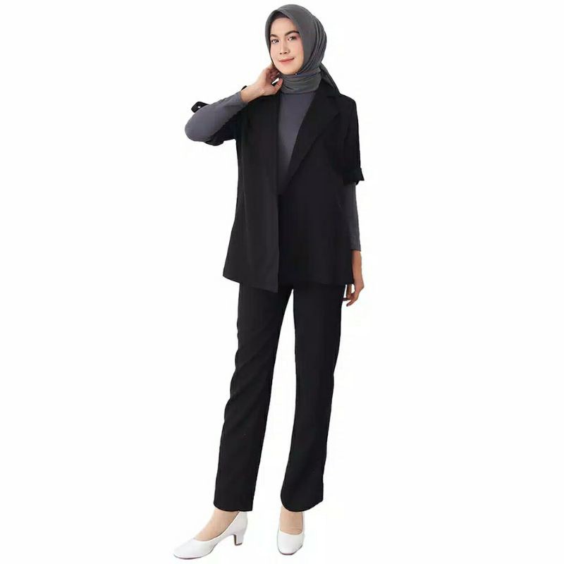 STELAN BLAZER MESYA HS/BAHAN MOSSCREPE TEBAL TEBAL