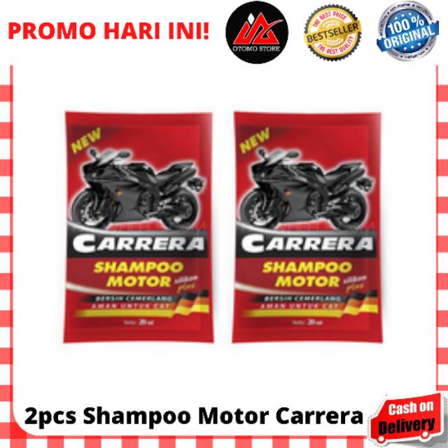 2PCS SHAMPOO MOTOR CARRERA  Sabun Motor Steam Salju dan Busa Untuk Body Motor Doff dan Glossy