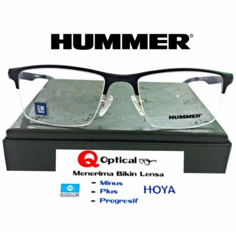 Frame Kacamata Pria Titanium Carbon Hummer H653 C1- S56 Black - ORIGINAL