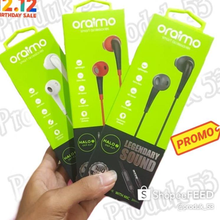 Oraimo Headset / In-Ear Earphone / Handsfree dengan Mic Universal 3.5mm OEP-E21N Black & Red –PRW.01