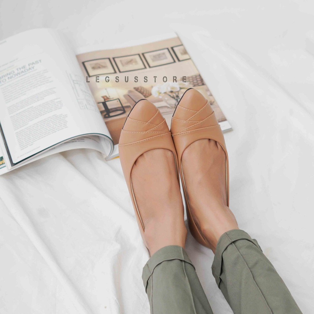  Sepatu  Flat Shoes Wanita Anares Warna Moca Flatshoes 