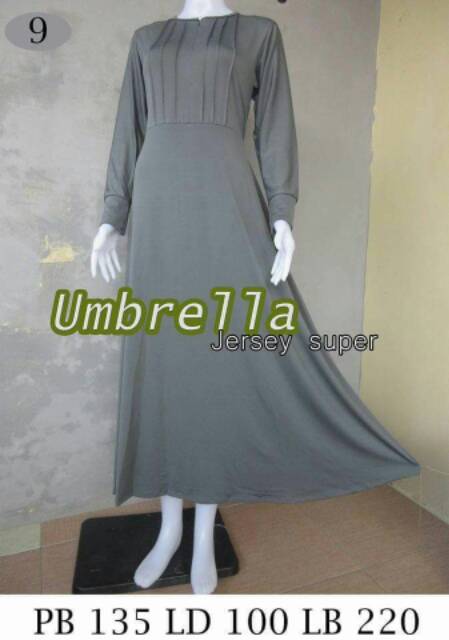 Gamis jersey super / gamis polos umbrella / jersey wanita terbaru / bahan tebal