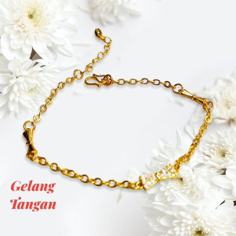 gelang tangan wanita//gelang lapis emas//perhiasan