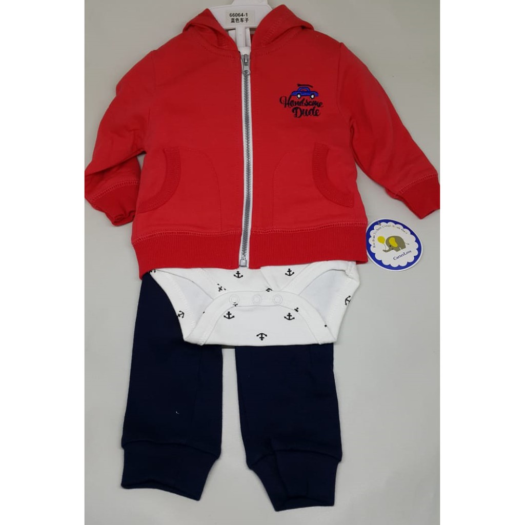 CUCI GUDANG ! Set Jaket Bayi 3in1 Laki Perempuan Carter Love