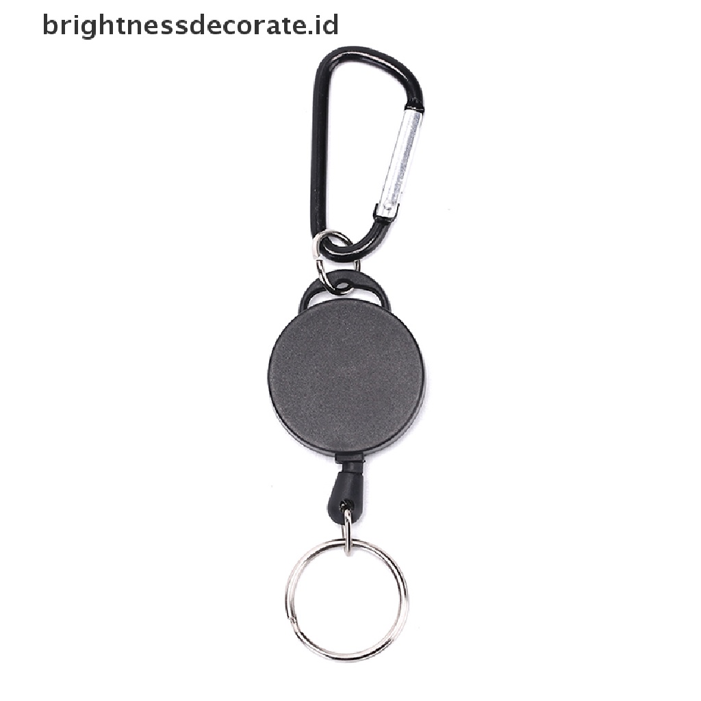 [birth] Black Retractable Key Chain Reel Steel Cord Recoil Belt Key Ring Badge Holder [ID]