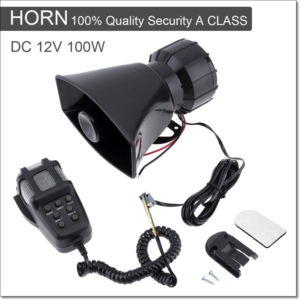 Saiyin Toa Megaphone Loadspeaker Horn 7 Tone Sirene - HW-1006 - Black