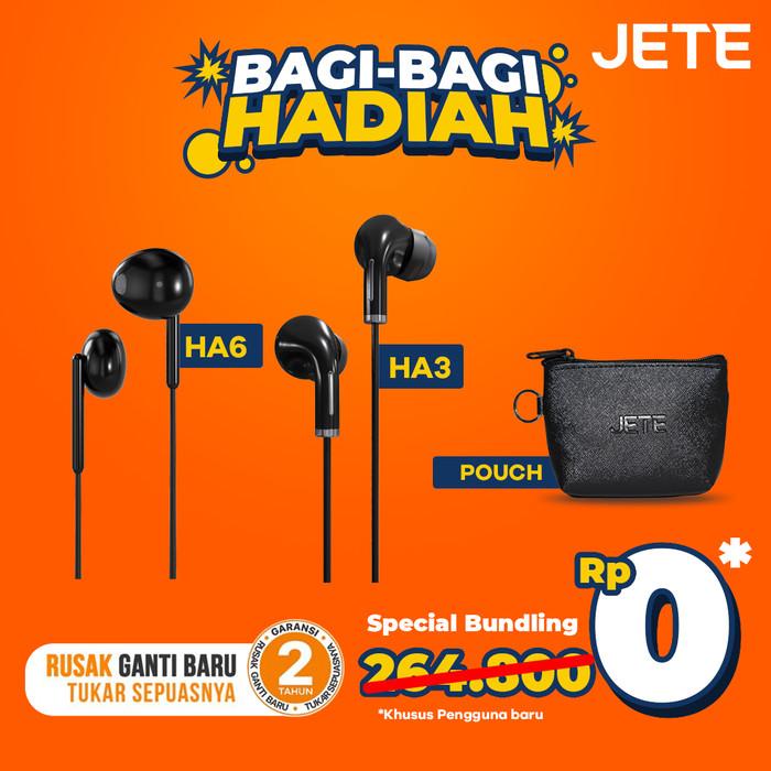 Bundling Headset JETE HA3 + Headset JETE HA6 Garansi 2 Th + Pouch