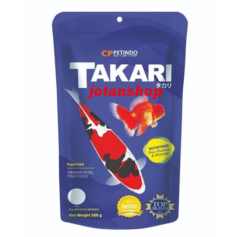 TAKARI 500gr pakan makanan pelet ikan hias koki koi floating type pellet 500 gr