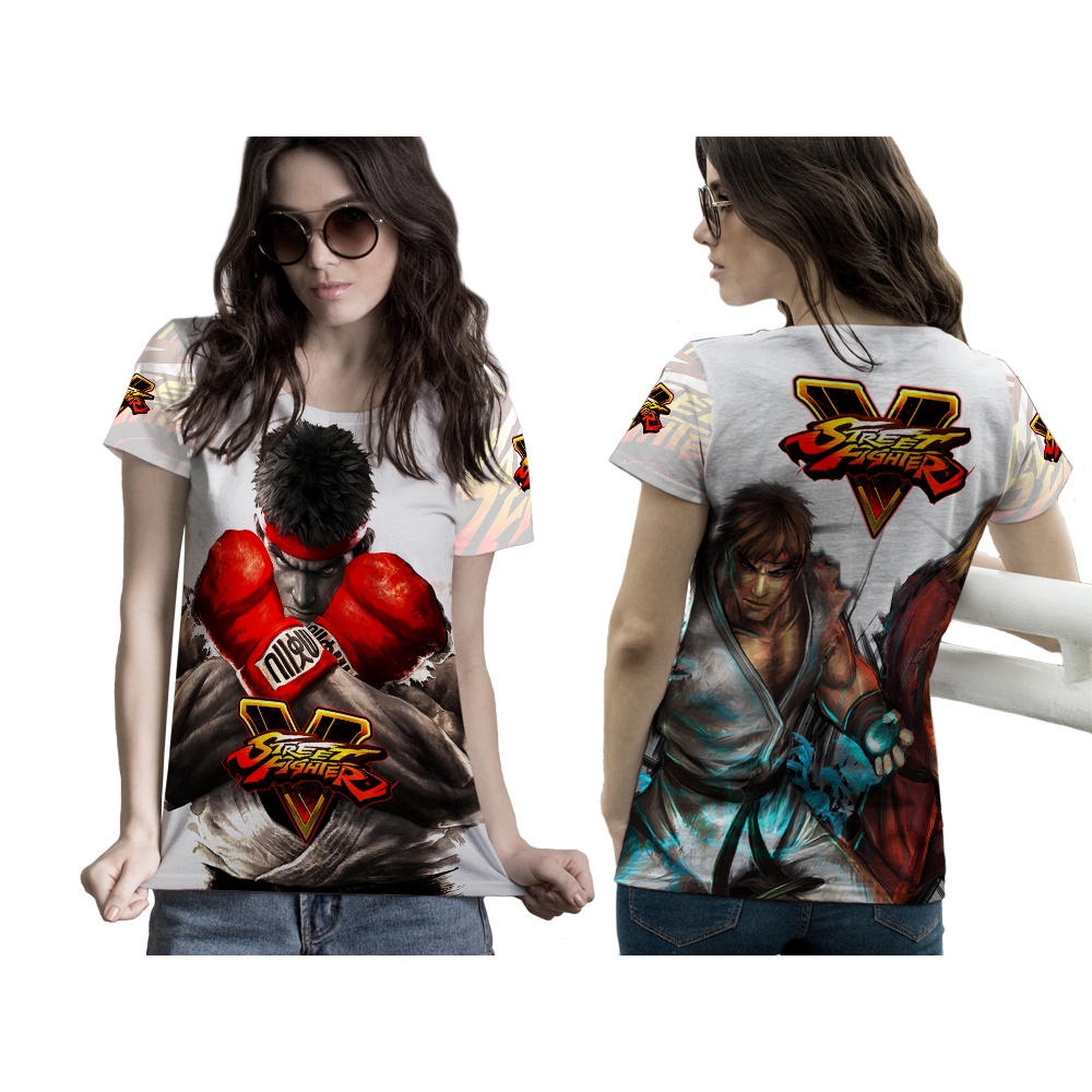 [Riashop] T Shirt Wanita STREET FIGHTER | Kaos Wanita Lengan Pendek STREET FIGHTER - 301