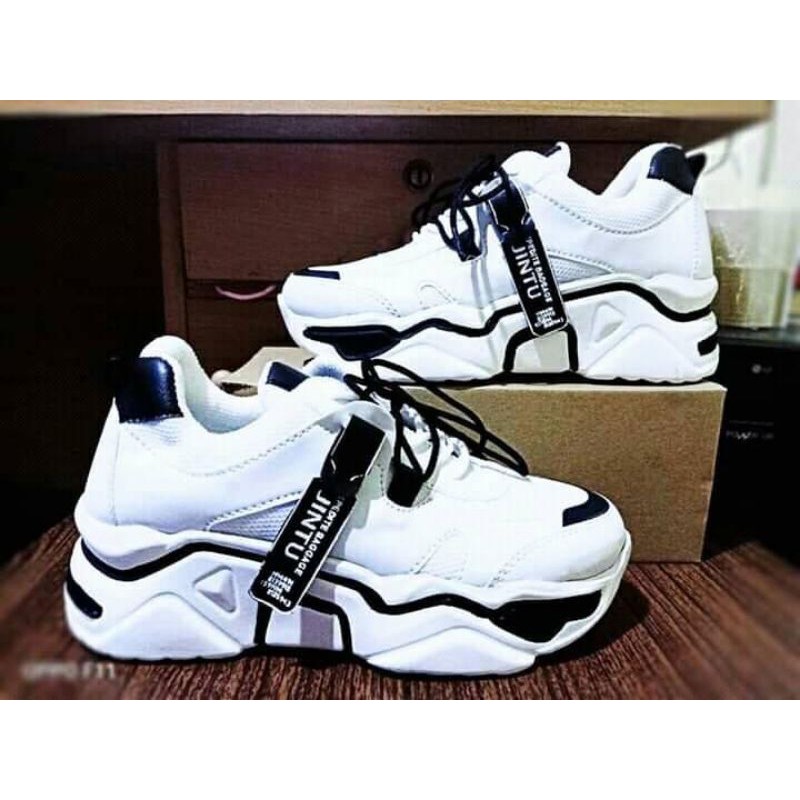 Sepatu Sneakers wanita import Jintu korea terbaru free box sepatu