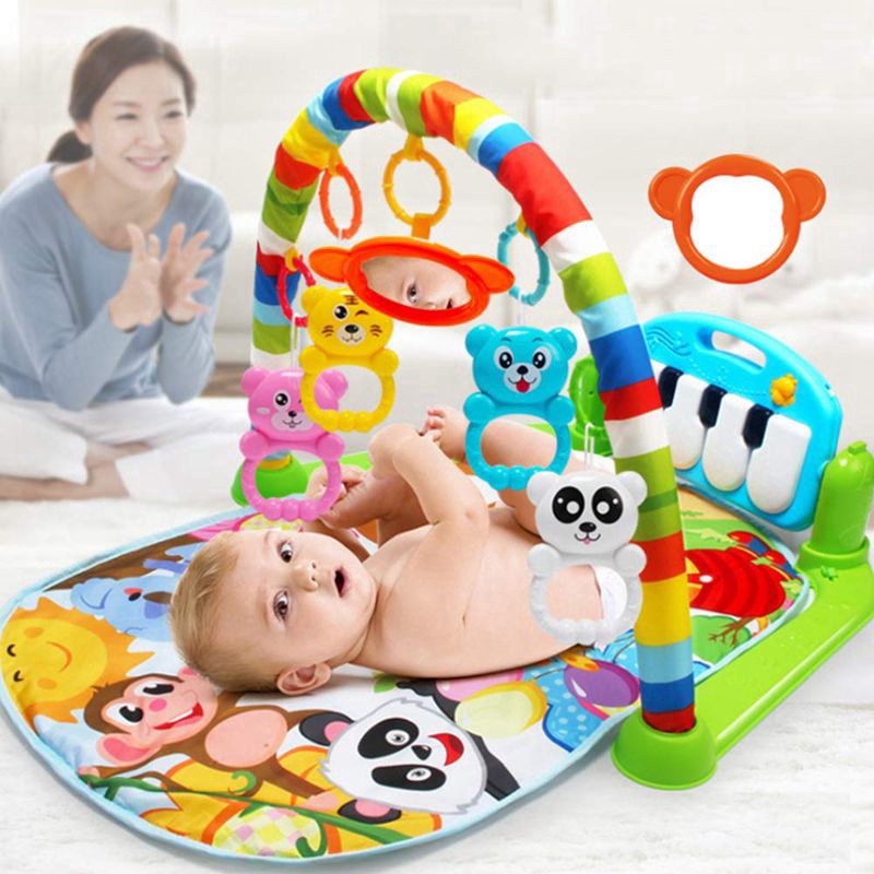 Rak Musik Bayi Tikar Bermain Dengan Keyboard Piano Pembelajaran Awal Gym Merangkak Tikar Bermain Mai