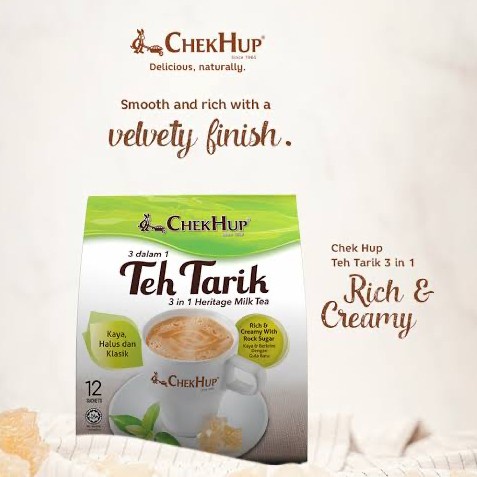 

BUBUK TEH TARIK INSTANT TEH TARIK CHEKHUP 3IN1 MALAYSIA TEH SUSU HERITAGE MILK CHEKHUP MILK TEA