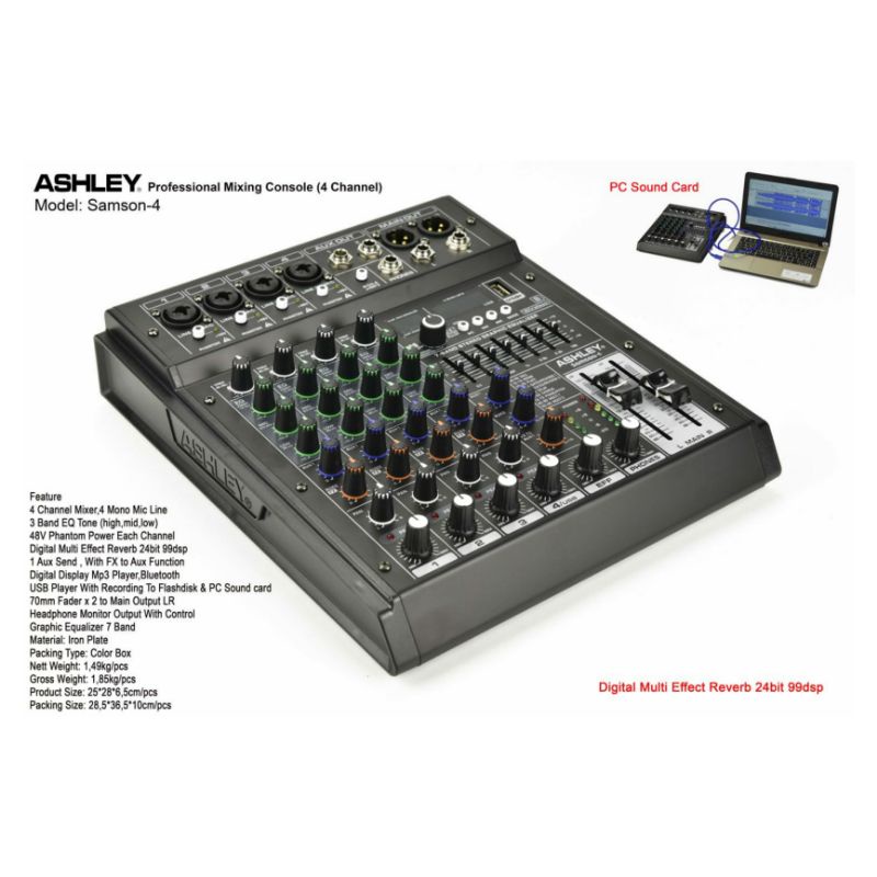 MIXER 4 CHANNEL ASHLEY SAMSON 4 ORIGINAL