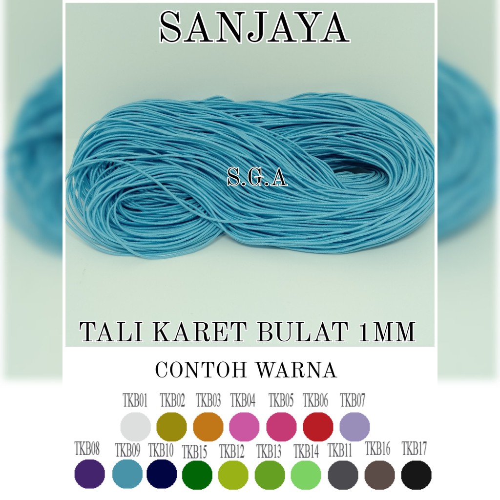 TALI KARET ELASTIS / TALI GELANG KARET / TALI ELASTIS BULAT WARNA WARNI / TALI KARET BULAT 1MM