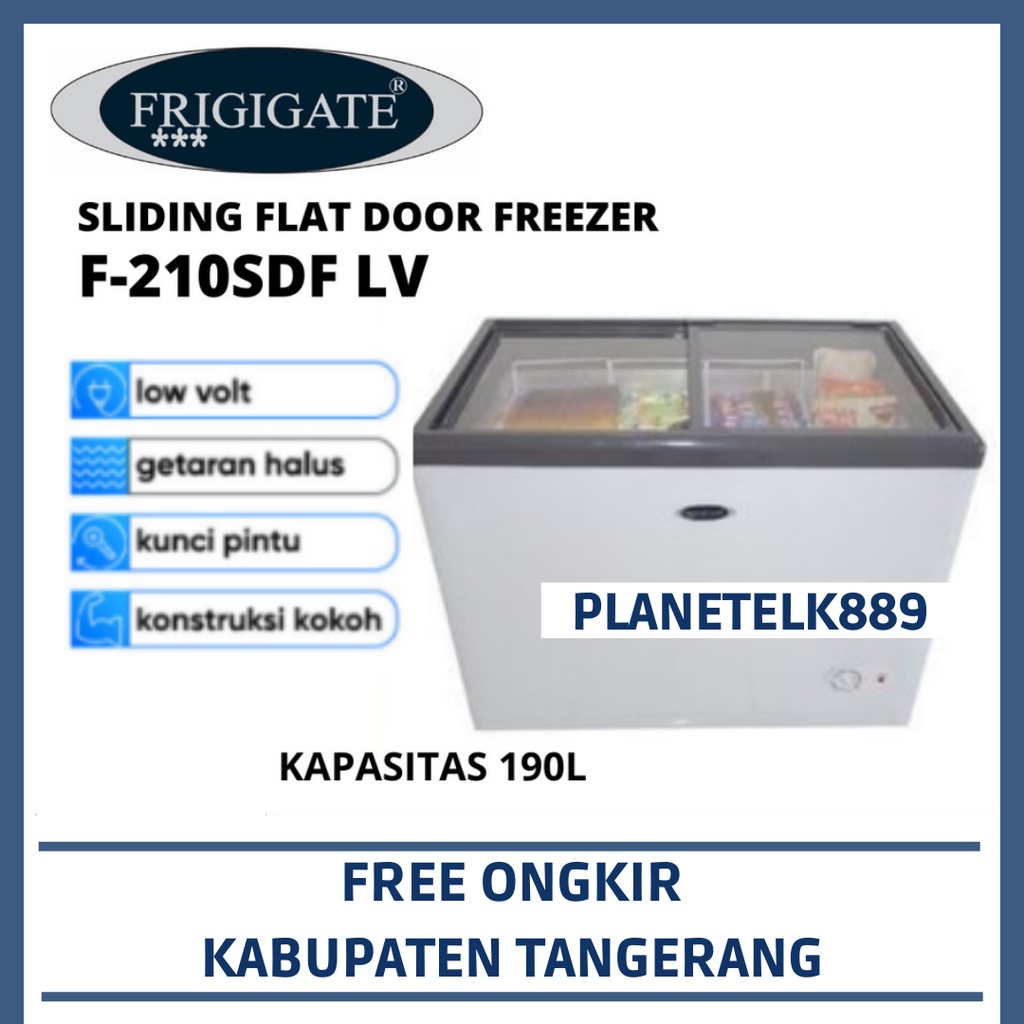 FRIGIGATE F-210SDF SLIDING FLAT GLASS FREEZER 190 LITER