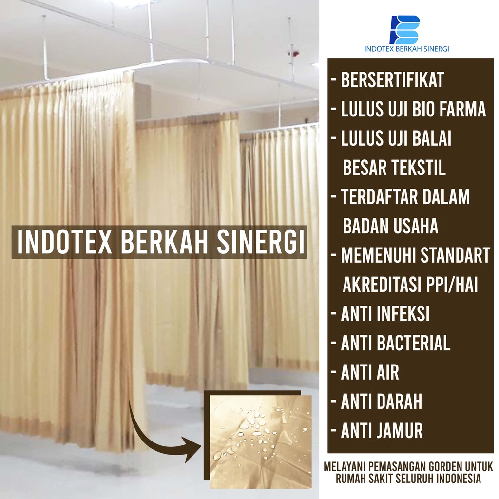 jual tirai rumah sakit sekat bed bisa custom ukuran