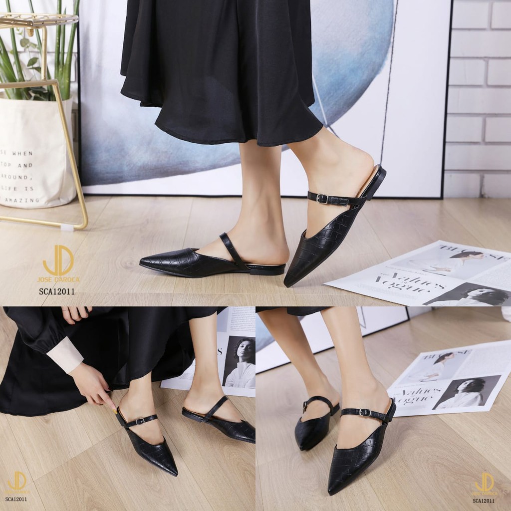 JOSE DAROCA Flat Mules Shoes Straps #SCA12011# Original