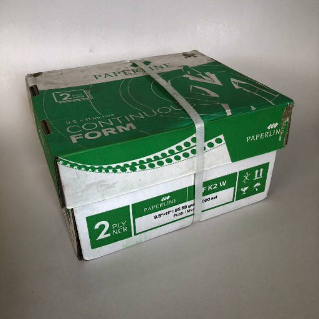 

continuous form K2 warna Paperline 9.5" x 11" kertas komputer 2 PLY putih-merah