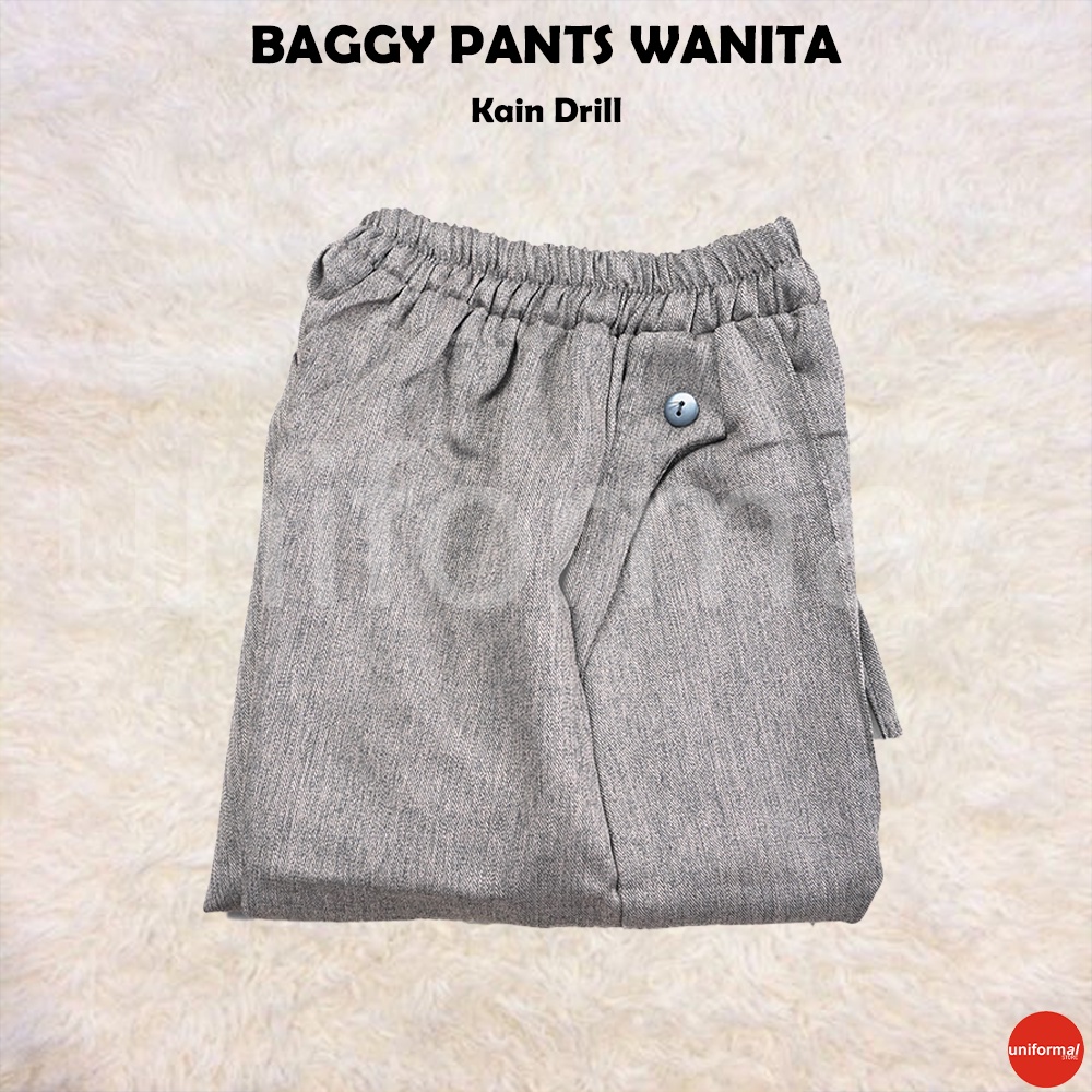 CELANA BAGGY PANTS WANITA / BAGGY BAHAN PREMIUM PINGGANG KARET TALI SERUT / BAGGY PANTS AMERICAN DRILL MURAH / CELANA WANITA FORMAL KERJA KULIAH / HAREEM / STREACH / JUMBO / HITAM/ ABU / DONGKER / HIJAU / GRADE A / HALUSA DAN TEBAL ROSE BAGGY PANTS