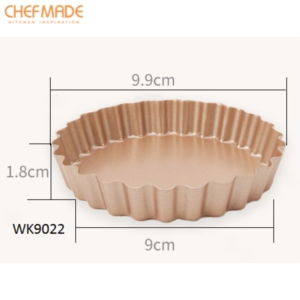 Chefmade Loyang Pie Mini Round Bulat Tart Pan Anti Lengket WK9022
