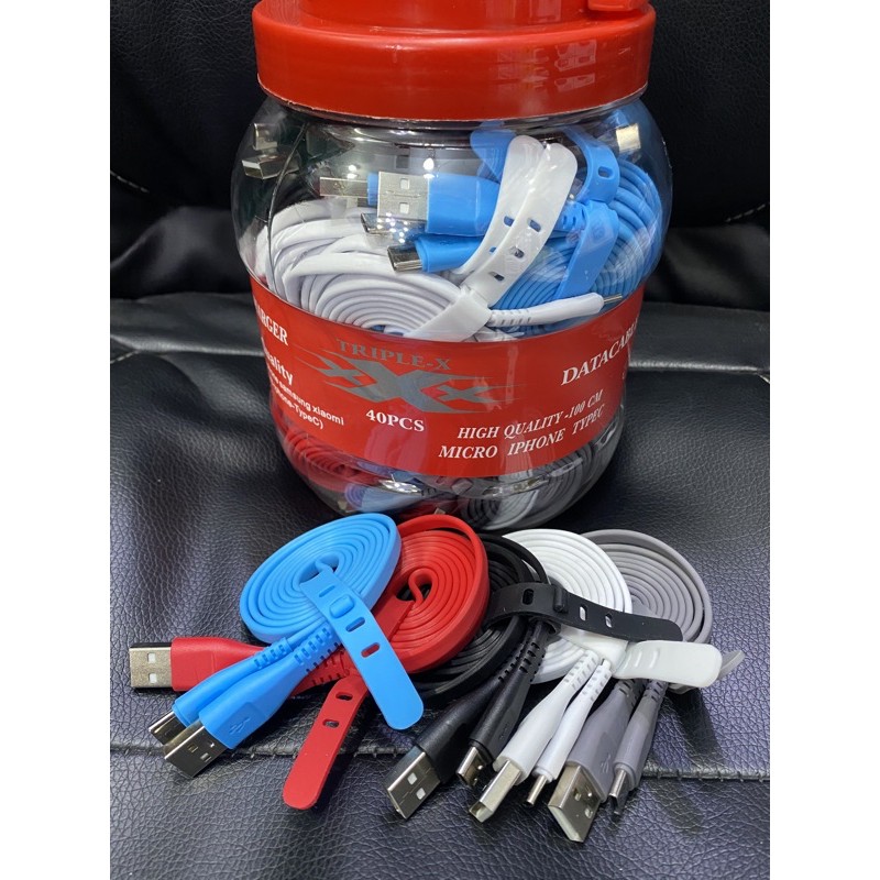 Kabel data Tipe C 1toples isi 40pcs