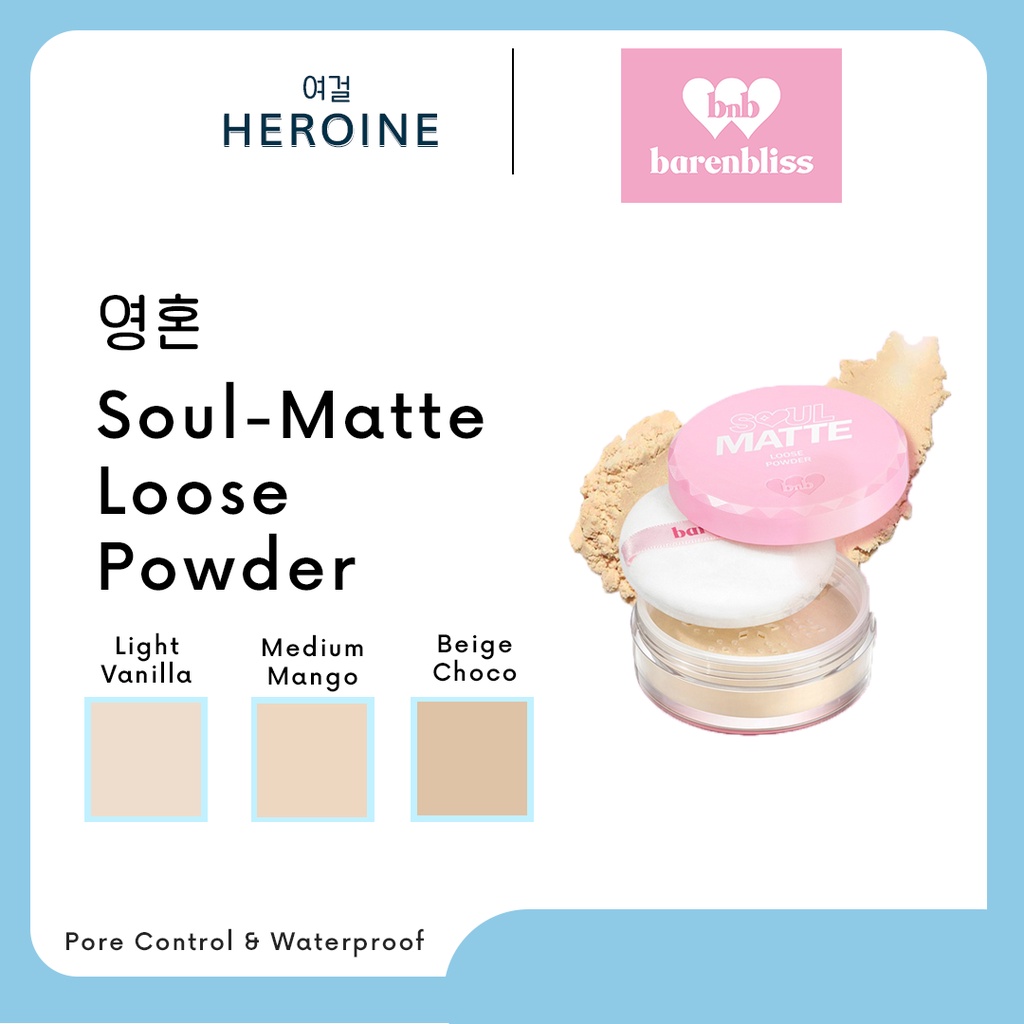 BNB barenbliss Soul-Matte Loose Powder Korea Bedak Tabur「Kontrol Pori-pori & Sebum」 Bedak Tabur Waja