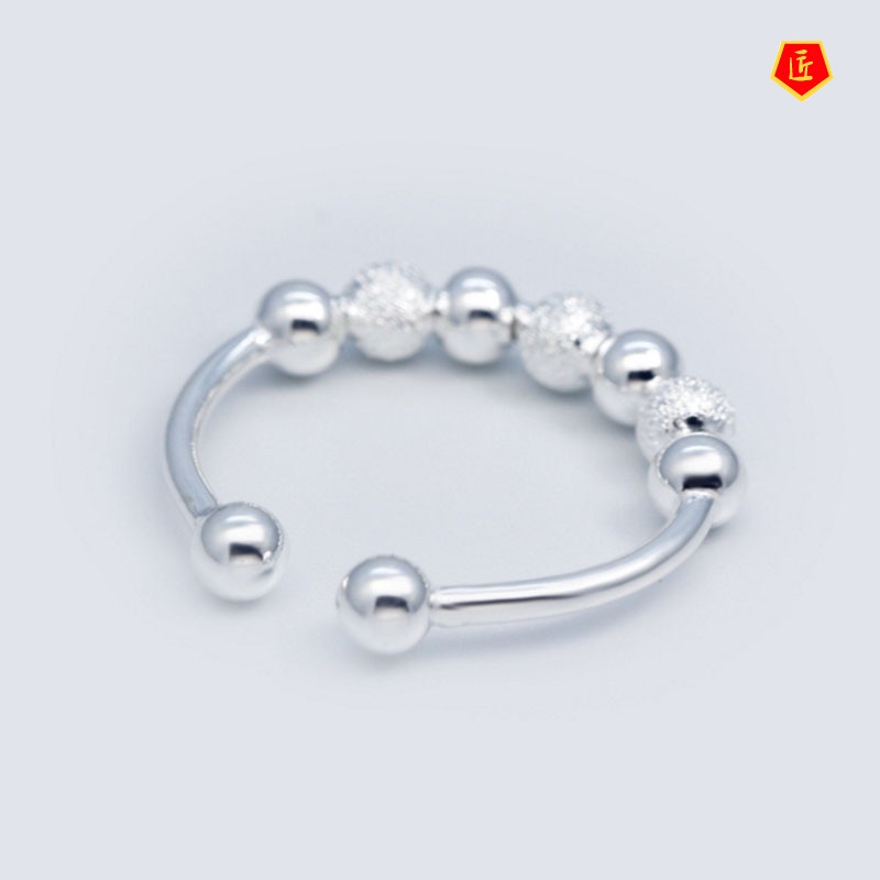 [Ready Stock]Korean-Style Chic and Unique Creative Shipping Lucky Beads Open Ring