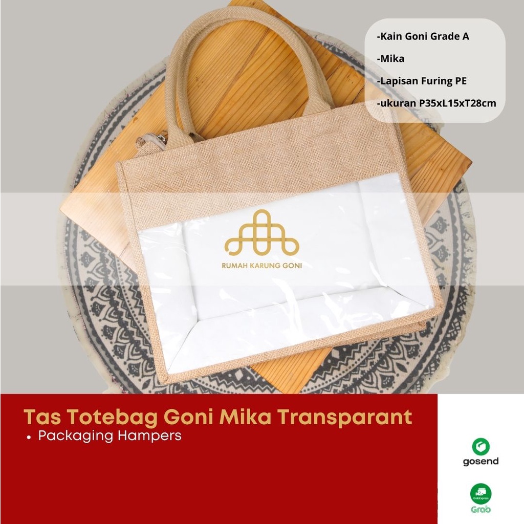 Tas Totebag Caesia Goni Mika Tote Bag Transparant Tas Bening Transparant - Packaging Hampers