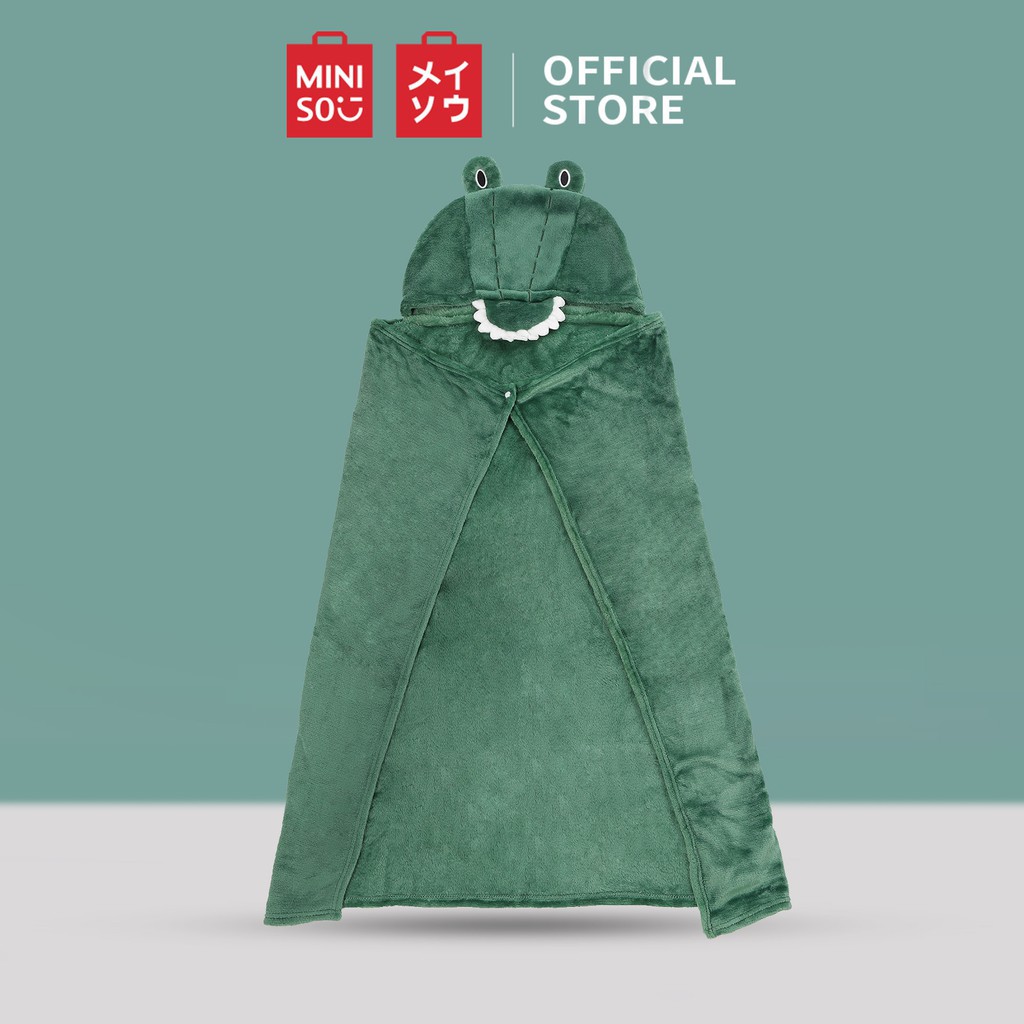 Miniso Selimut Lucu dengan Hoodie Selimut rekreasi kantor Tetap hangat Tidur sebentar selendang-Crocodile