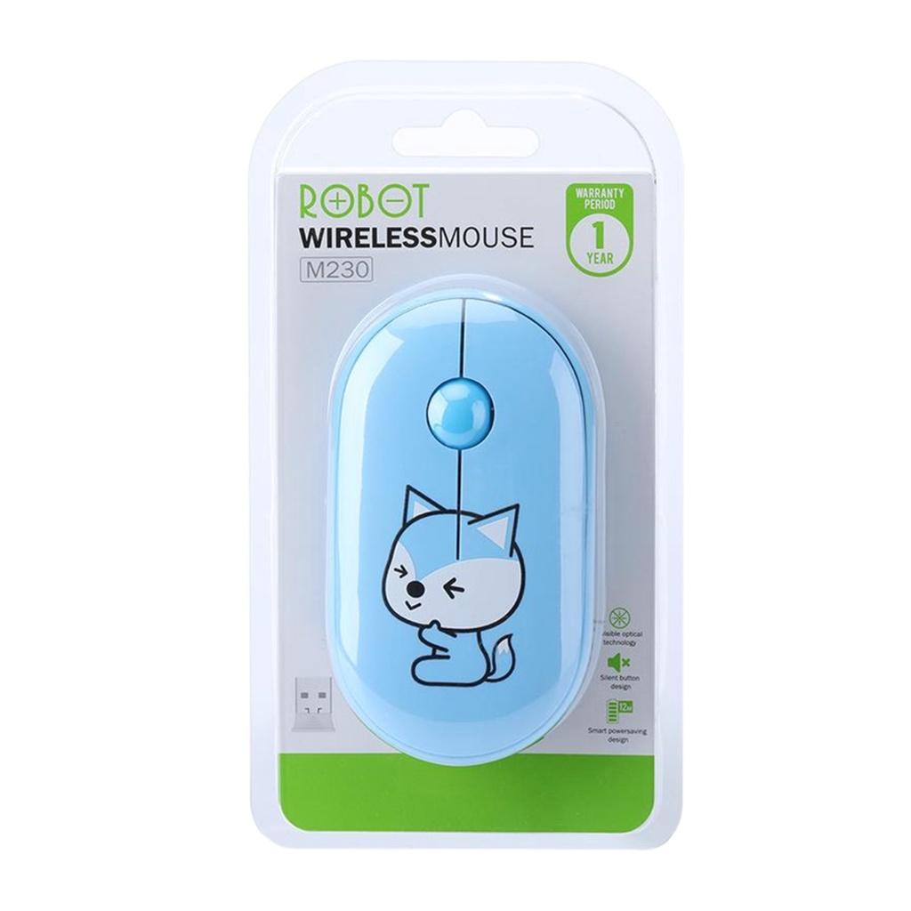 Robot Mouse Wireless M230 Silent Key Fox Flower Chick Colour