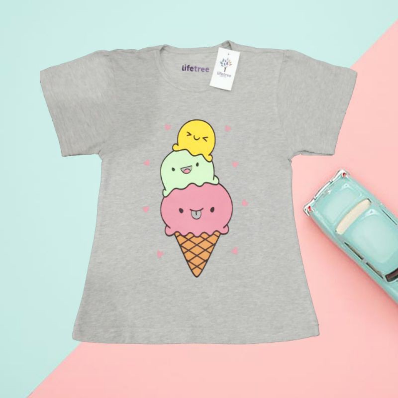 ICE CREAM GREY Baju COD GROSIR MIX kaos anak IMPORT terbaru dan termurah perempuan