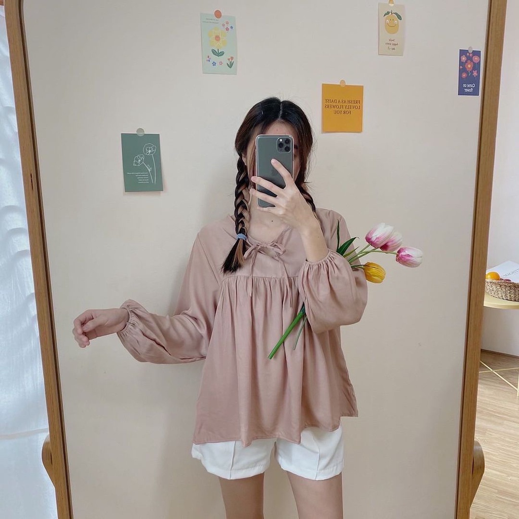 Outfit - Olivia Blouse Top Korean Style Premium