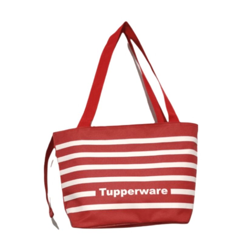 Tas tapperware cewek tupperware jinjing garis travelling