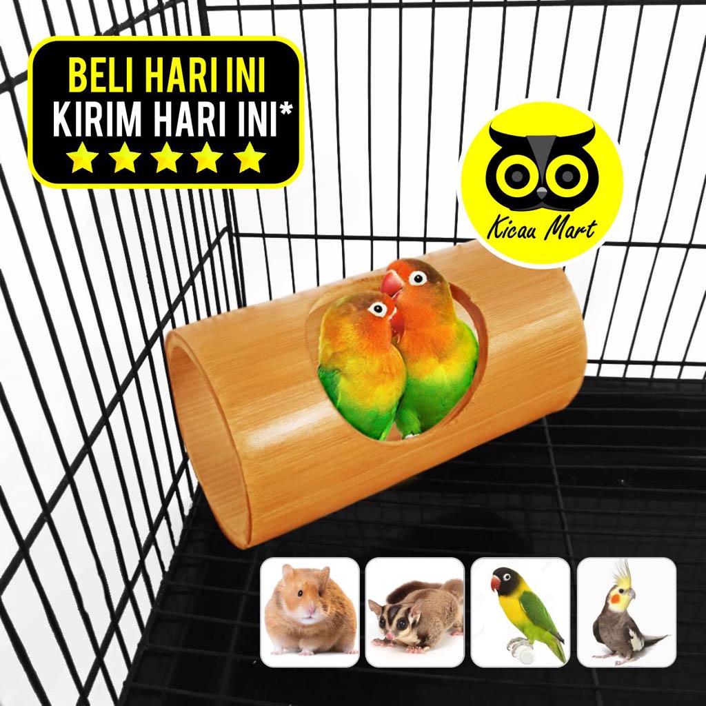 Glodok Lovebird Bambu Tabung Tempat Susuh Ternak Sarang Bertelur Mainan Burung Love bird Parkit Kenari Sangkar Kandang Burung Rumah Hamster Sugar Glider