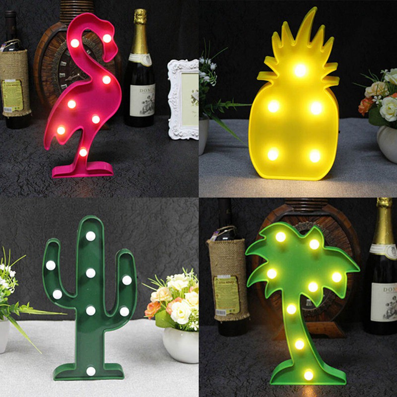 Lampu LED Bentuk Flamingo Nanas Kaktus Pohon Kelapa Lampu LED Bentuk Flamingo Nanas Kaktus Pohon Kelapa