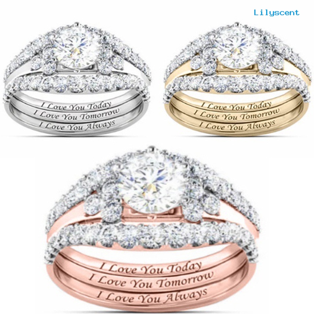 1 Set Cincin Jari Wanita Bahan Alloy Untuk Pesta