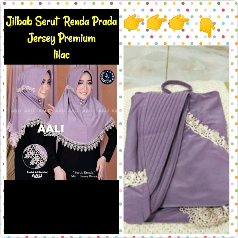 Jilbab Serut Renda Prada