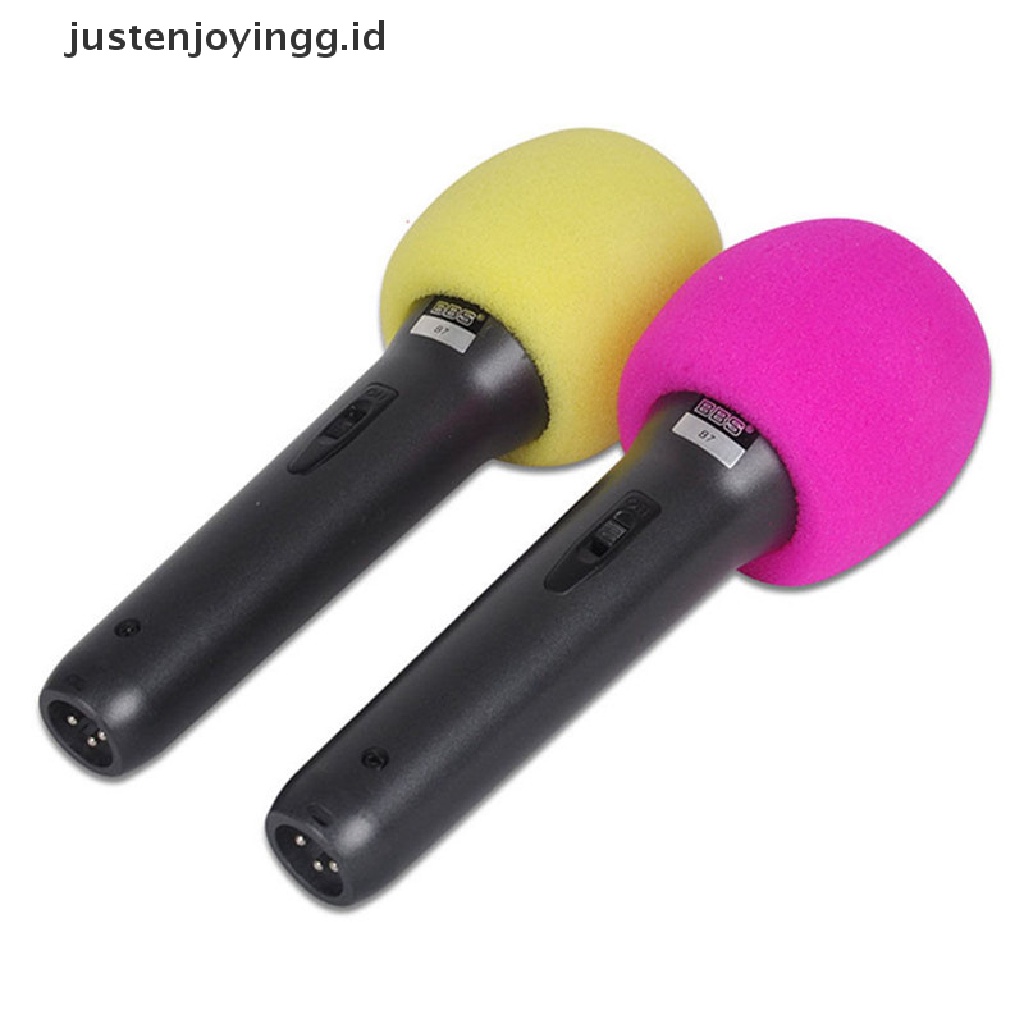 // justenjoyingg.id // Colorful Handheld Stage Microphone Windscreen Sponge Foam Karaoke Audio Cover ~