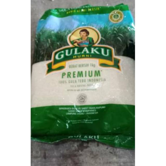 gula pasir gulaku murni premium hijau / tebu kuning 1 kg