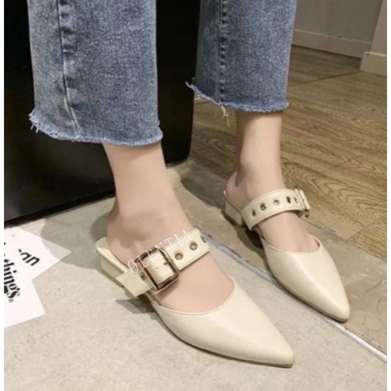 Sepatu Wanita Sepatu heels mules gesper RY 02