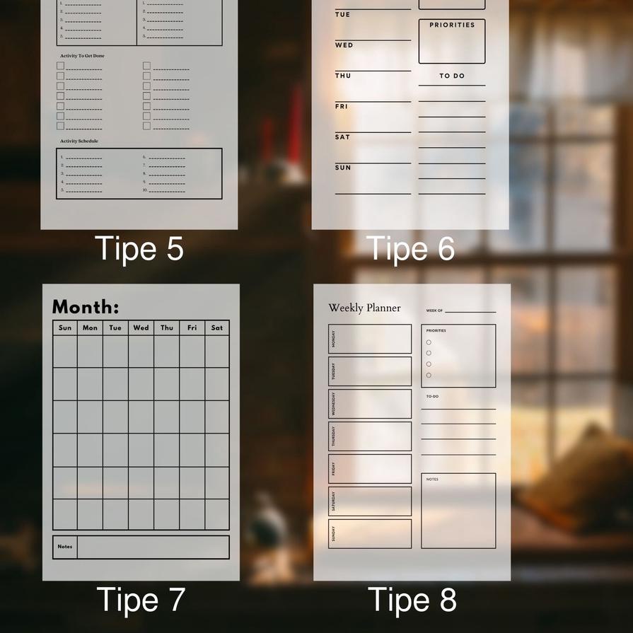 

『30%』 Custom Acrylic Planner ver1 Schedule Board ( 4 Ukuran 12 Design ) Ukuran 15x20cm | 20x30cm | 30x45cm | 40x60cm murah