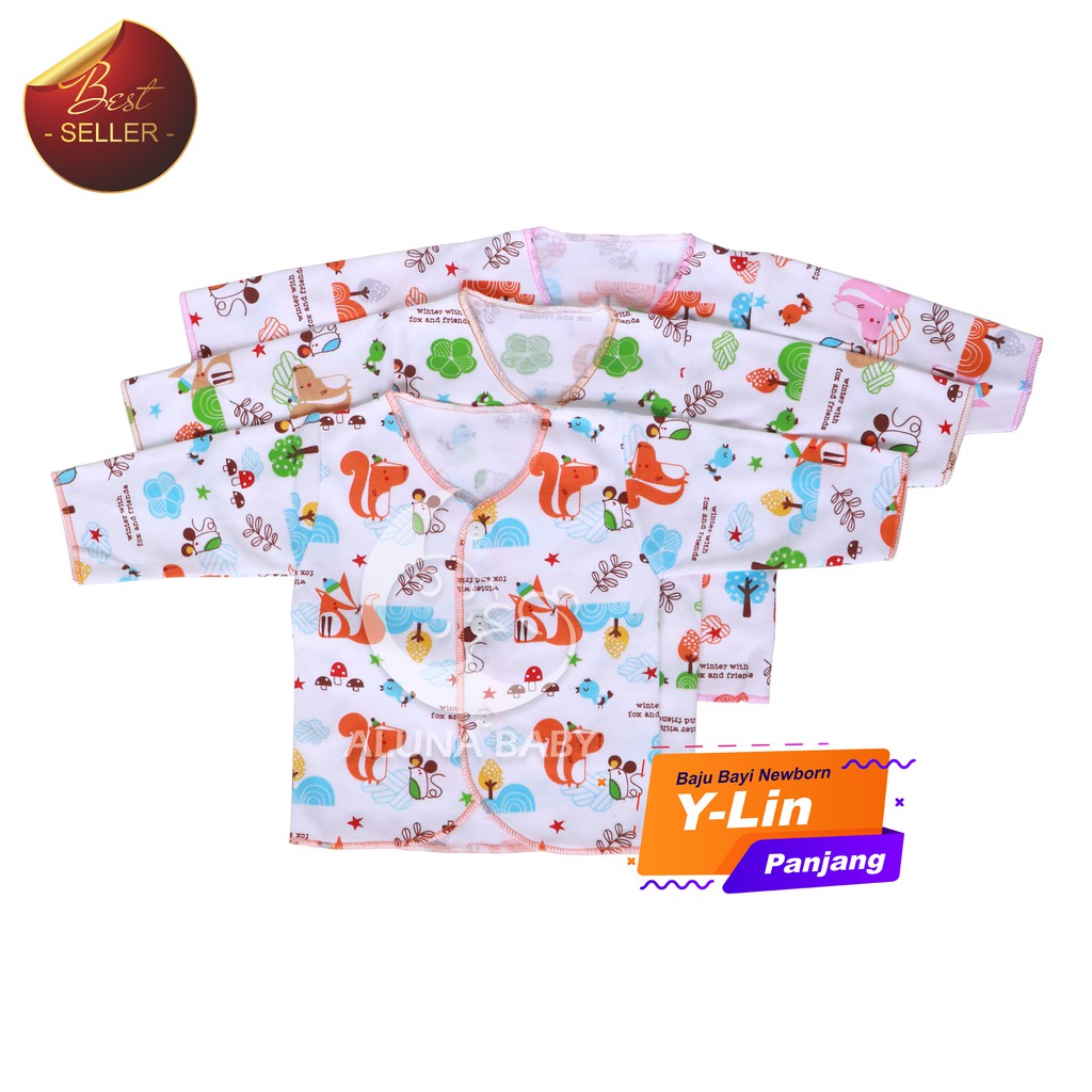 Baju Bayi Newborn Lengan Panjang Newborn Warna Putih Y-Lin