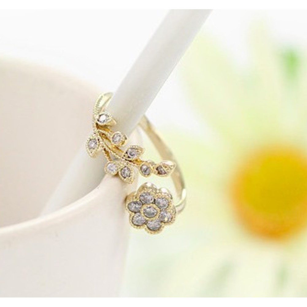 Cincin Wanita Mini FLOWER Open Cuff Korea Fashion Style Aksesoris Cewe Women Ring