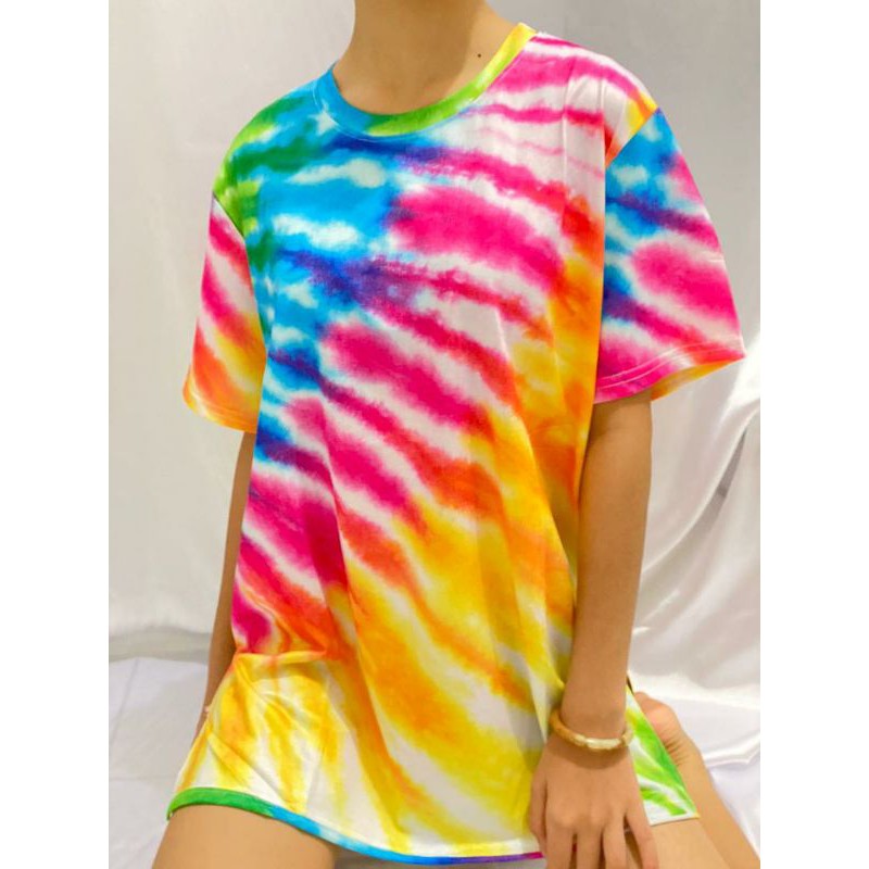 Kaos wanita tiedye satin lembut import tdoittstuff
