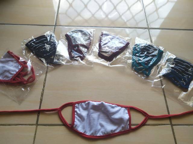 MASKER KAIN 2Ply Bahan Soft Cotton Tebal 2 Fungsi Tali Hijab